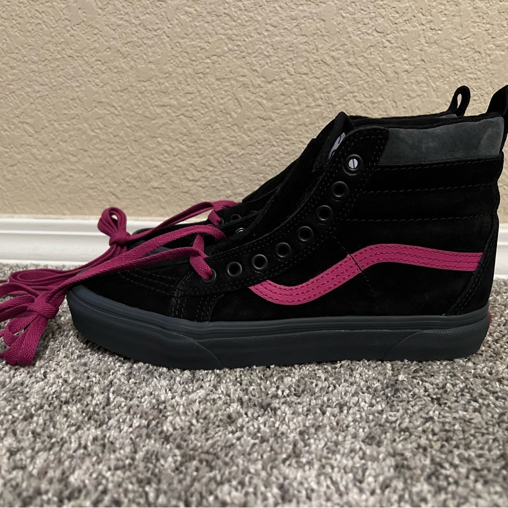 NWOT - Brand new, never worn black and pink Vans